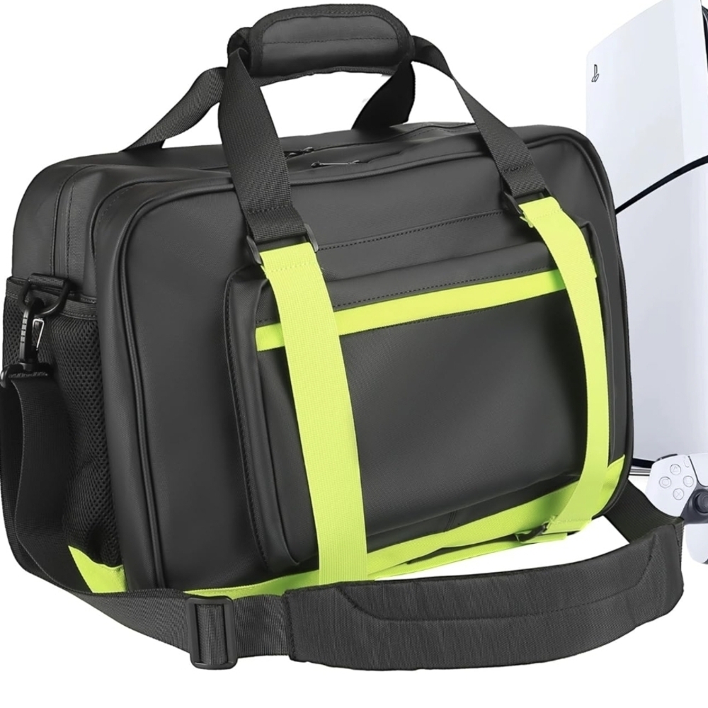 Carrying Case for A Game Console, PS5 Compatible, Protective Travel Case Blk|Grn